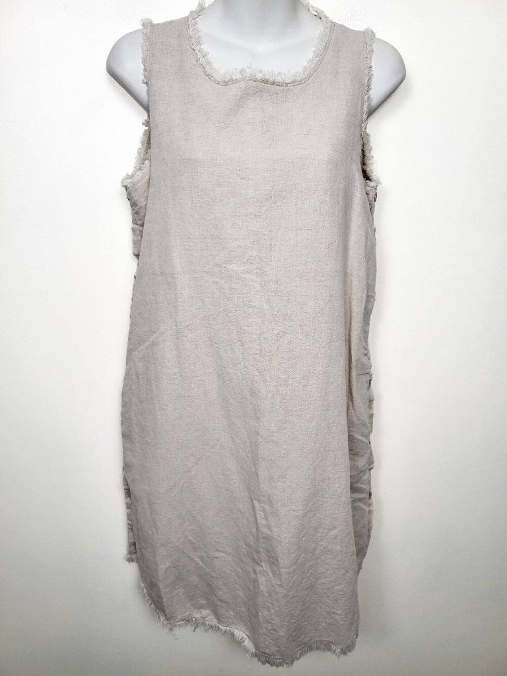 Lost in Lunar Beige "Lyla" Linen-Blend Shift Dress | size XS